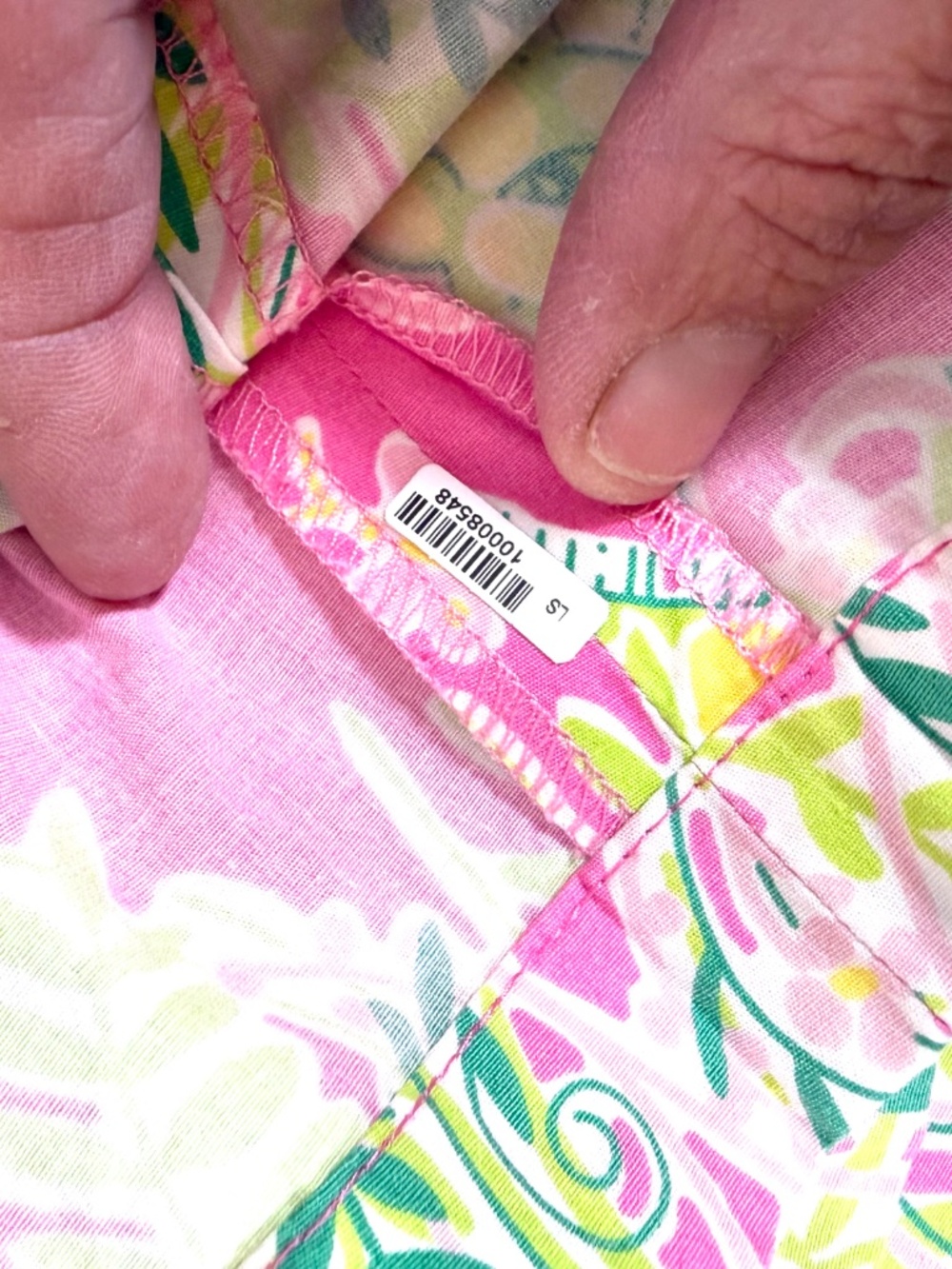 Lilly Pulitzer Pink Tropical Print Chino Golf Shorts Women's 6 Cotton Stretch - Picture 10 of 12
